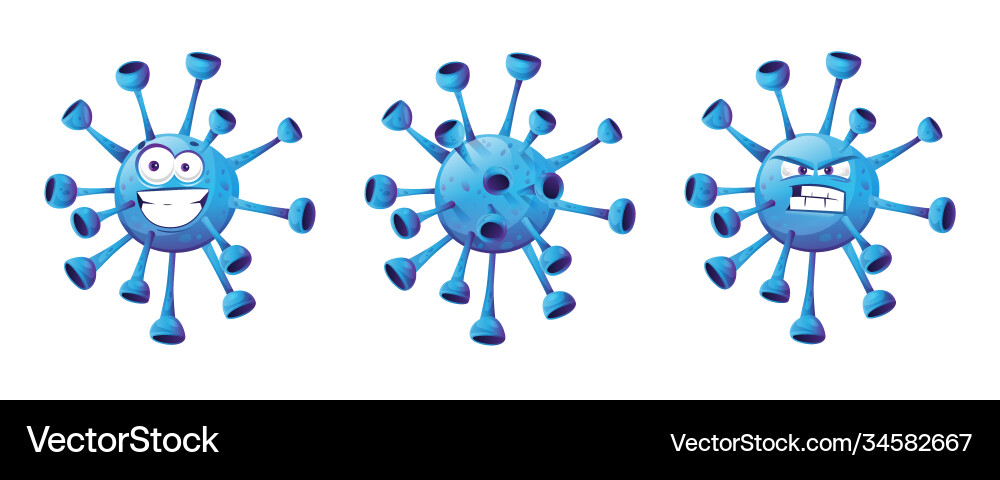 Emoticon coronavirus bacteria isolated covid19 vector image