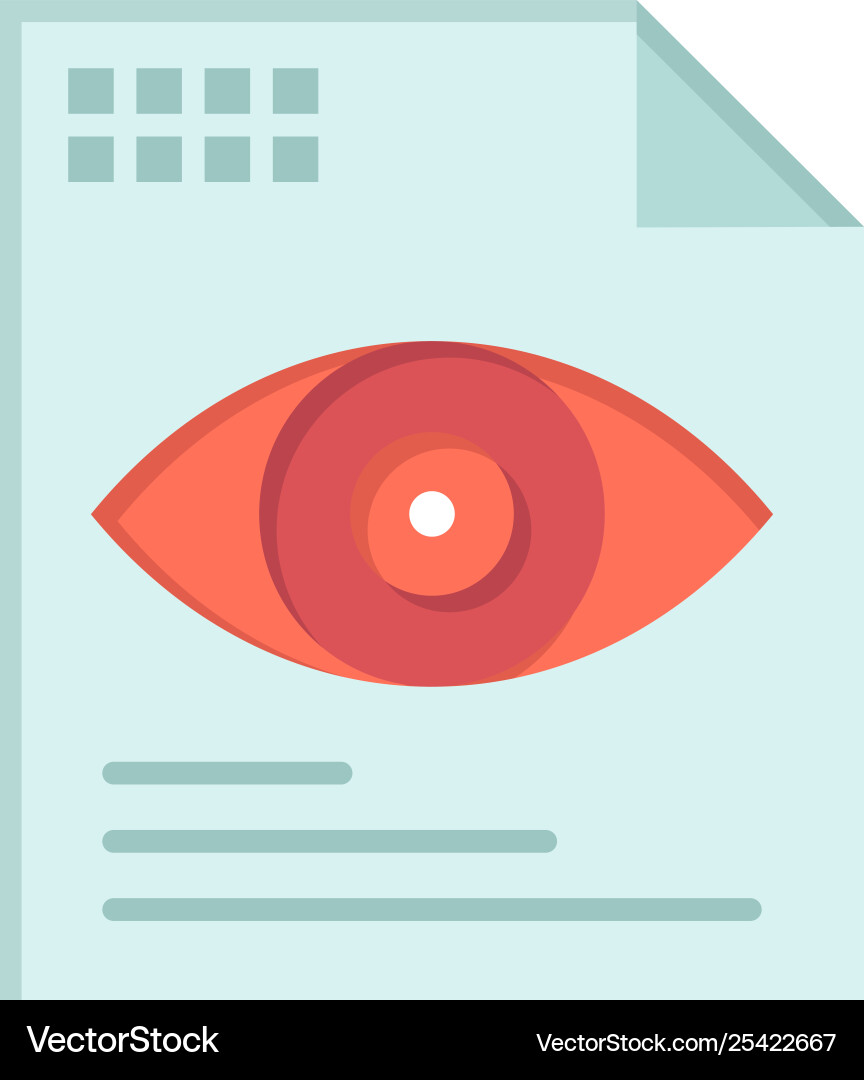 File text eye computing flat color icon File text eye computing flat color icon vector image
