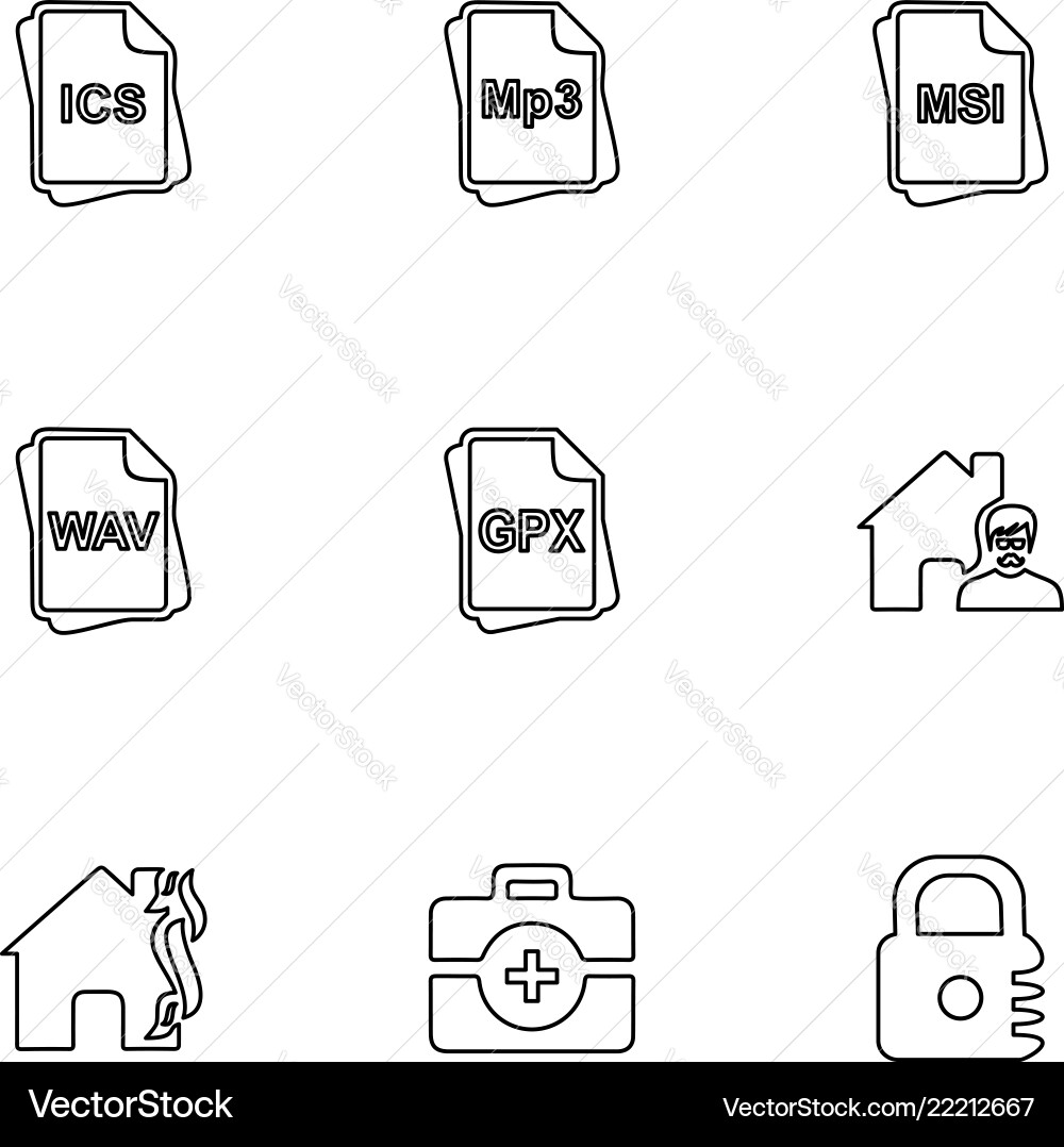 File type files documents eps icons set vector image