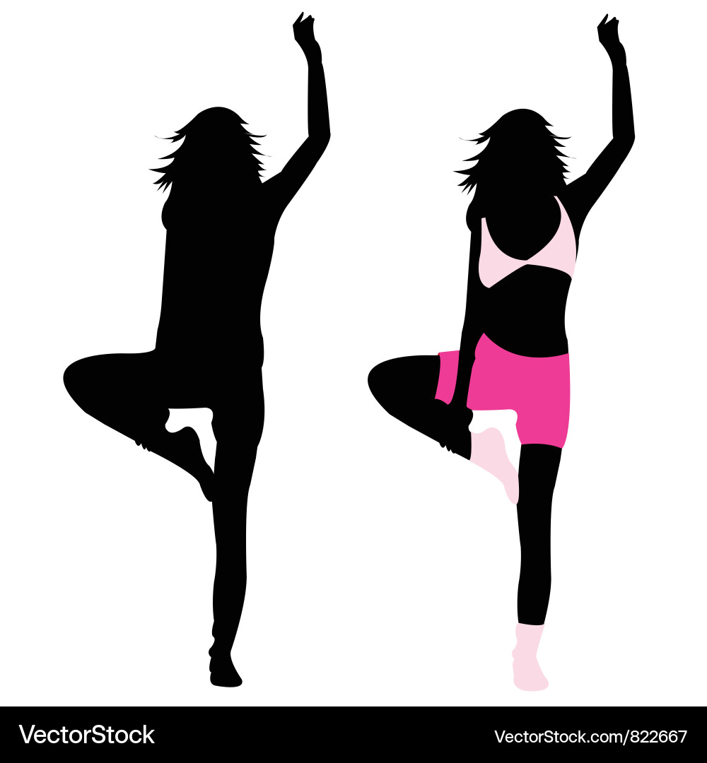 Fitness Silhouette Girl Yoga vector image
