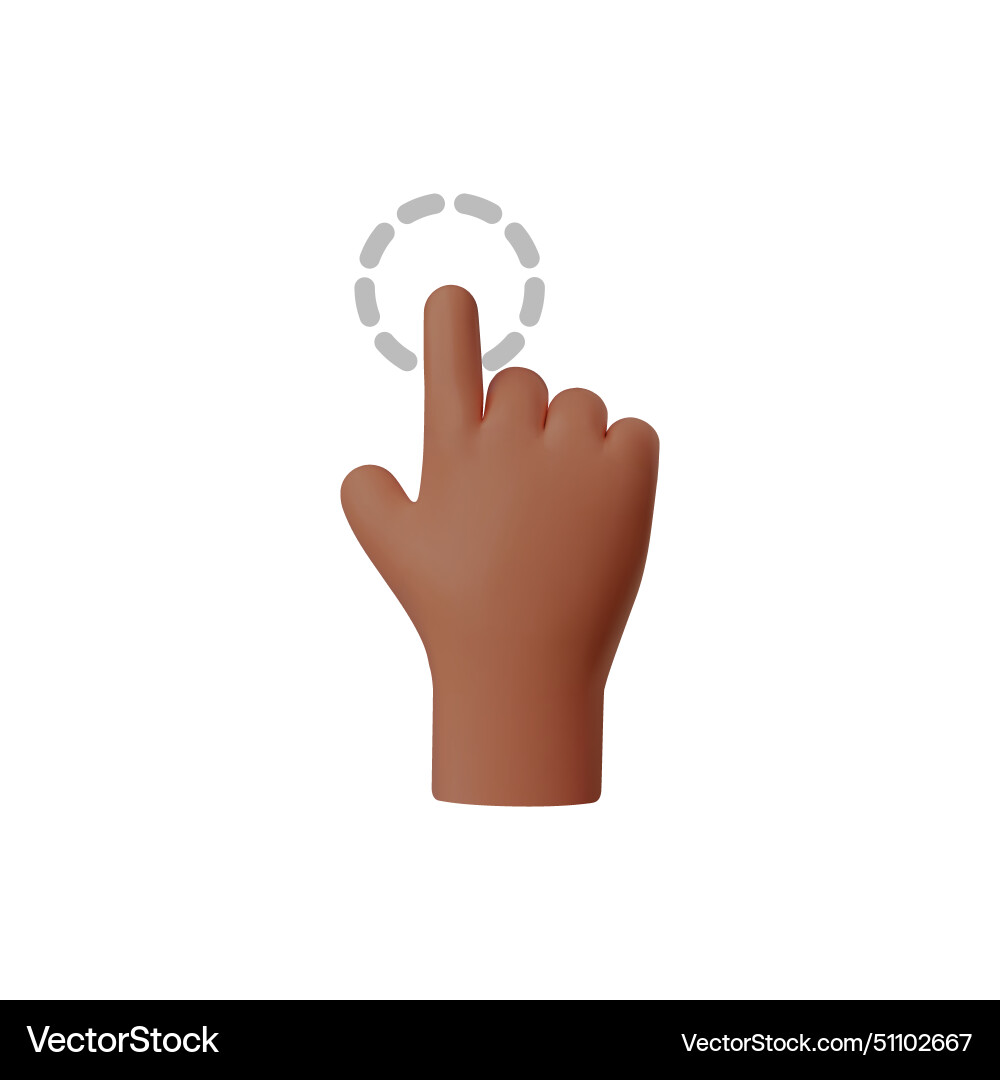 Hand click gesture 3d icon Hand click gesture 3d icon Vector Image