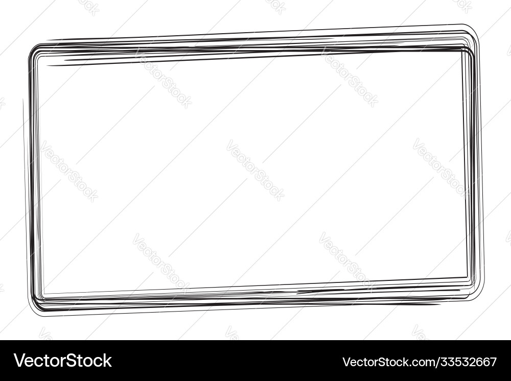 Hand draw sketch rectangle frame from multiple vector image