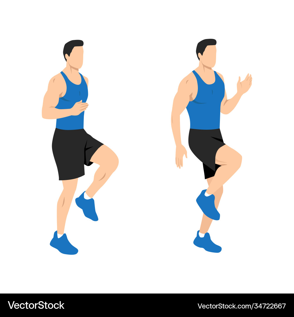 High Knees Exercise - Running Form vector image
