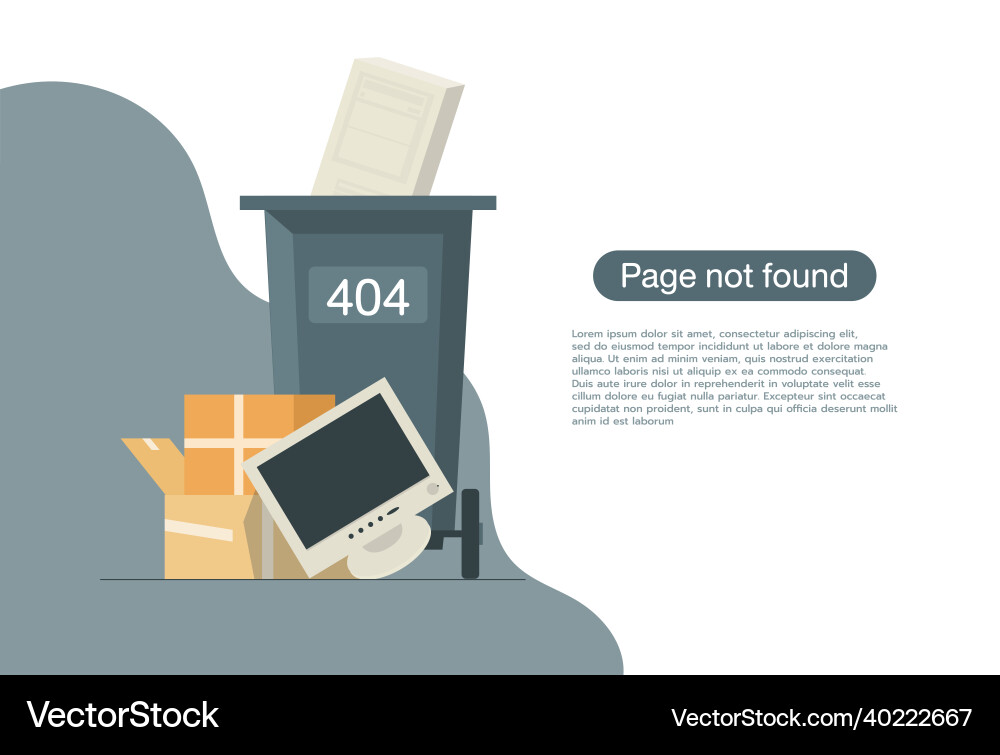 Internet network warning 404 error page or file Vector Image