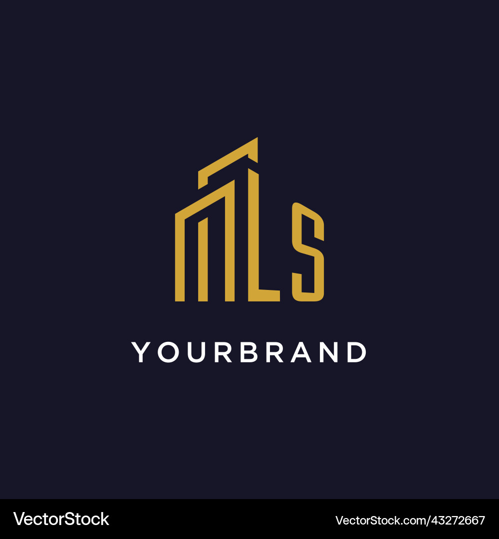 Ls initial monogram with building logo design Vector Image