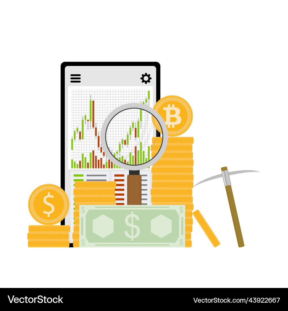 Mining and crypto exchange trading – Royalty-Free Vector | VectorStock