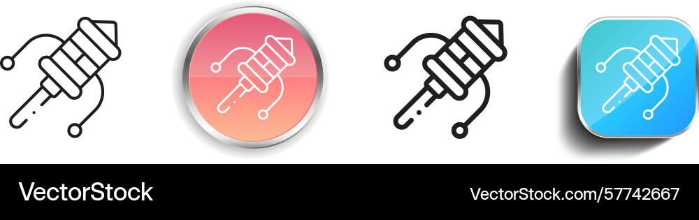 Rattle icon thin linear regular and button style Rattle icon thin linear regular and button style vector image