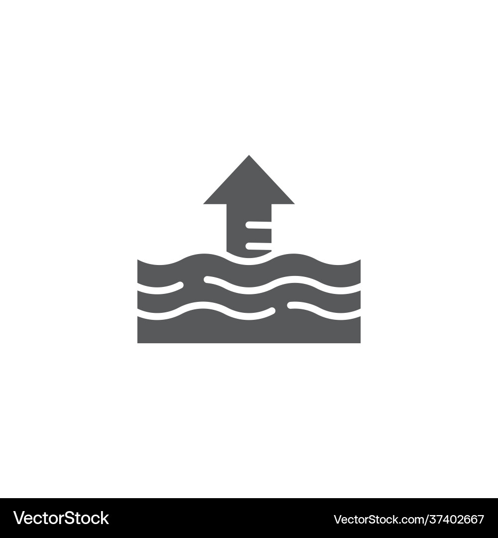 Rise in water level icon isolated on white Rise in water level icon isolated on white vector image