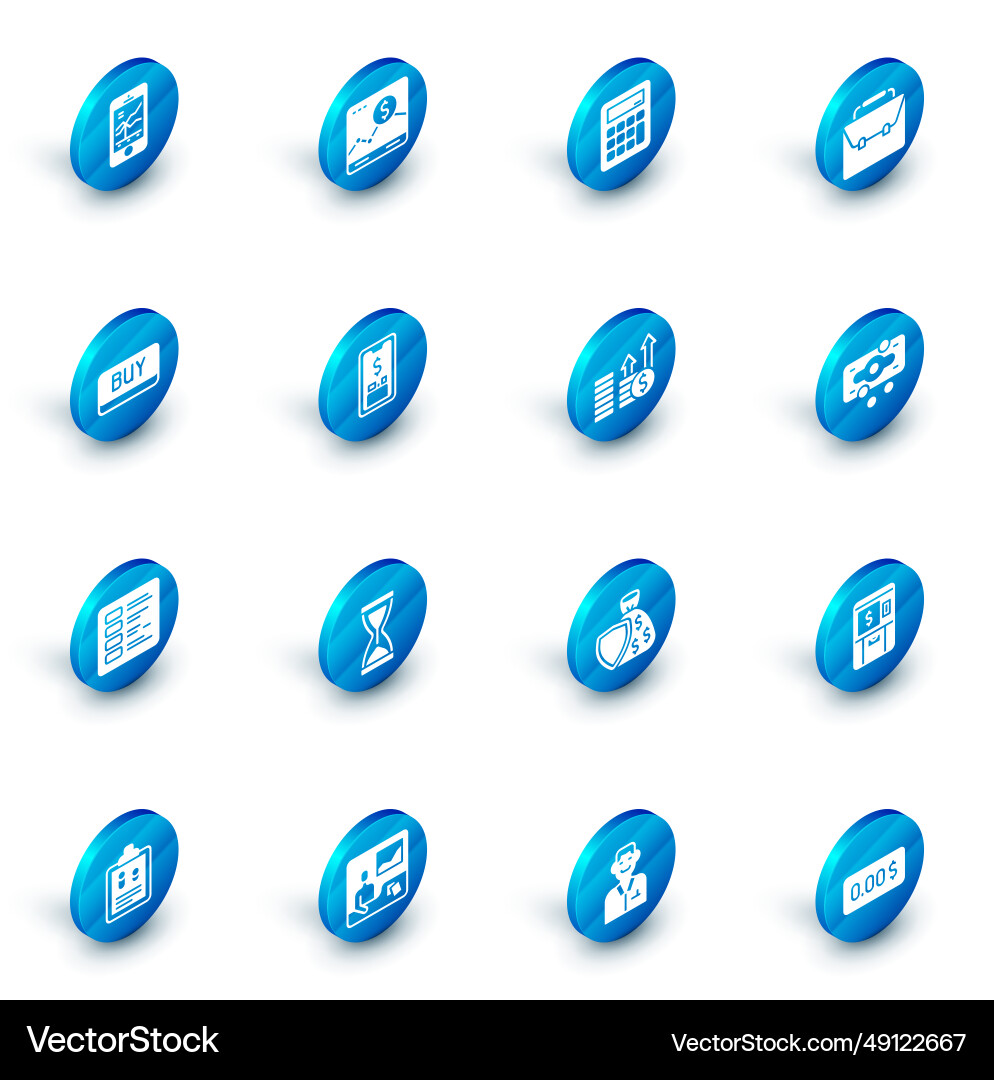 Set website with growth graph calculator vector image