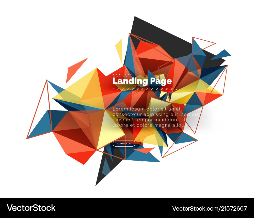 Triangular design abstract background landing Triangular design abstract background landing vector image