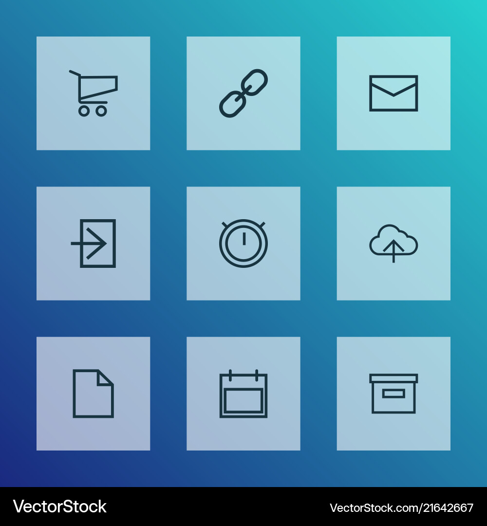 User icons line style set with base shopping User icons line style set with base shopping vector image