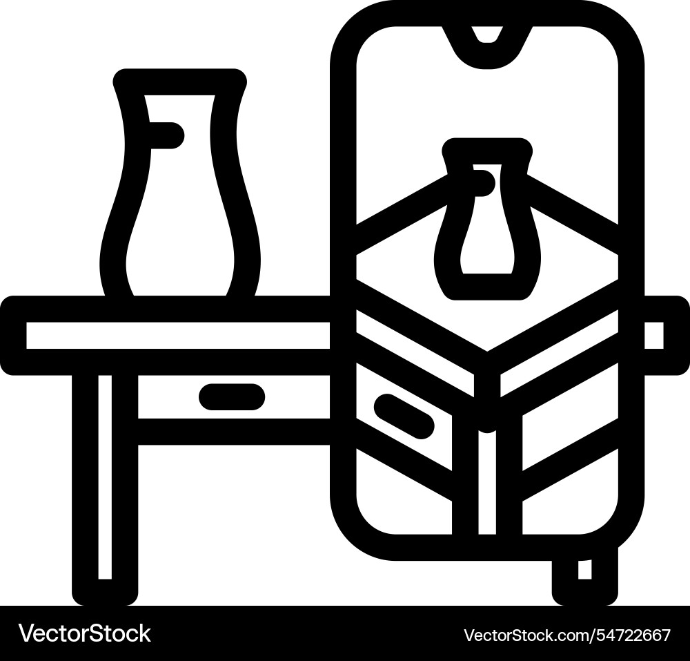 Virtual object overlay augmented reality line icon Virtual object overlay augmented reality line icon vector image