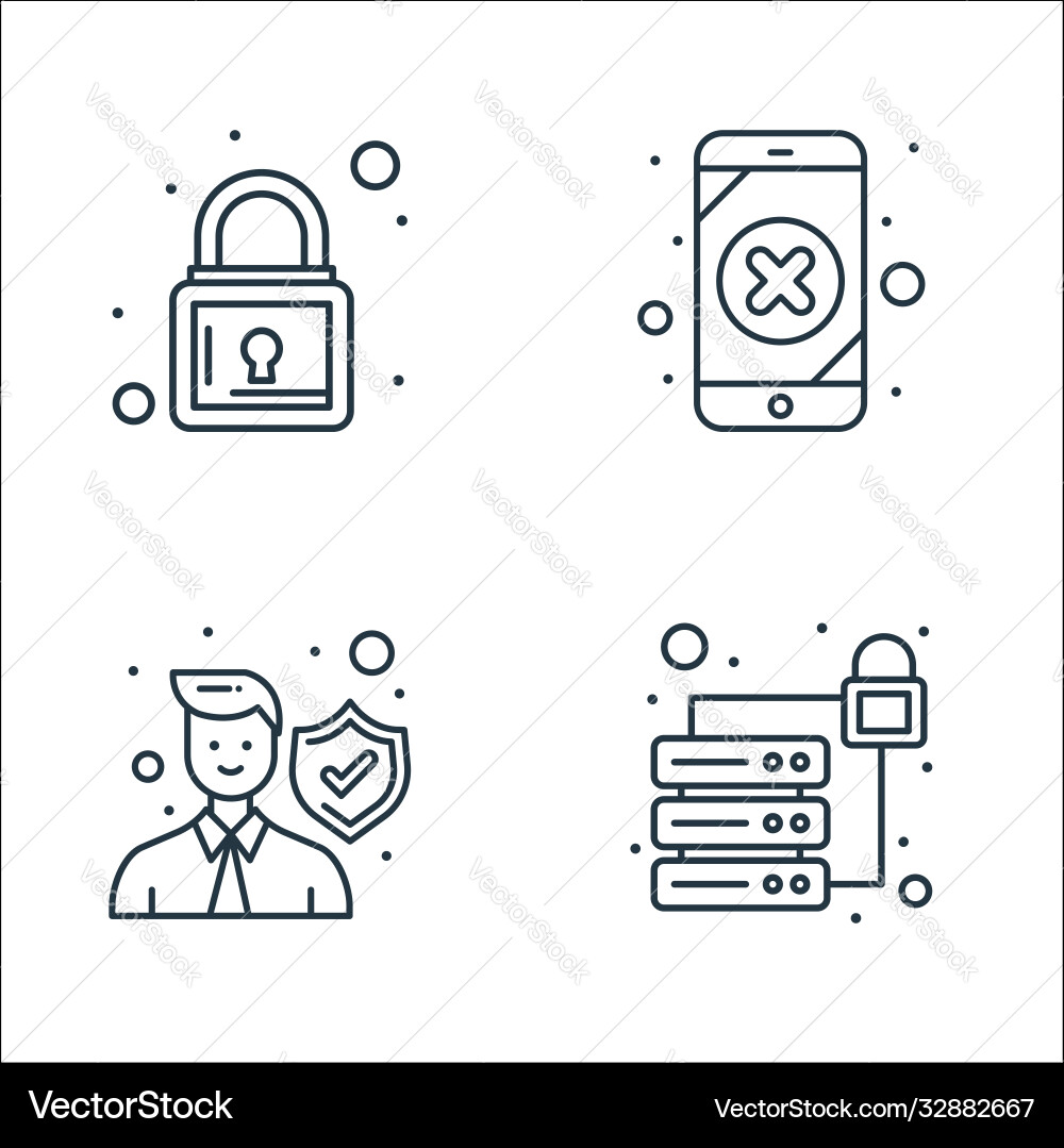 Web security line icons linear set quality Web security line icons linear set quality vector image