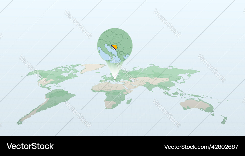 World map in perspective showing the location World map in perspective showing the location Vector Image