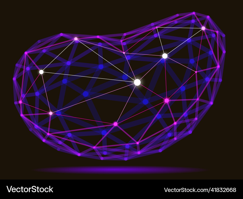 Abstract 3d mesh shape dots connected with lines Abstract 3d mesh shape dots connected with lines vector image