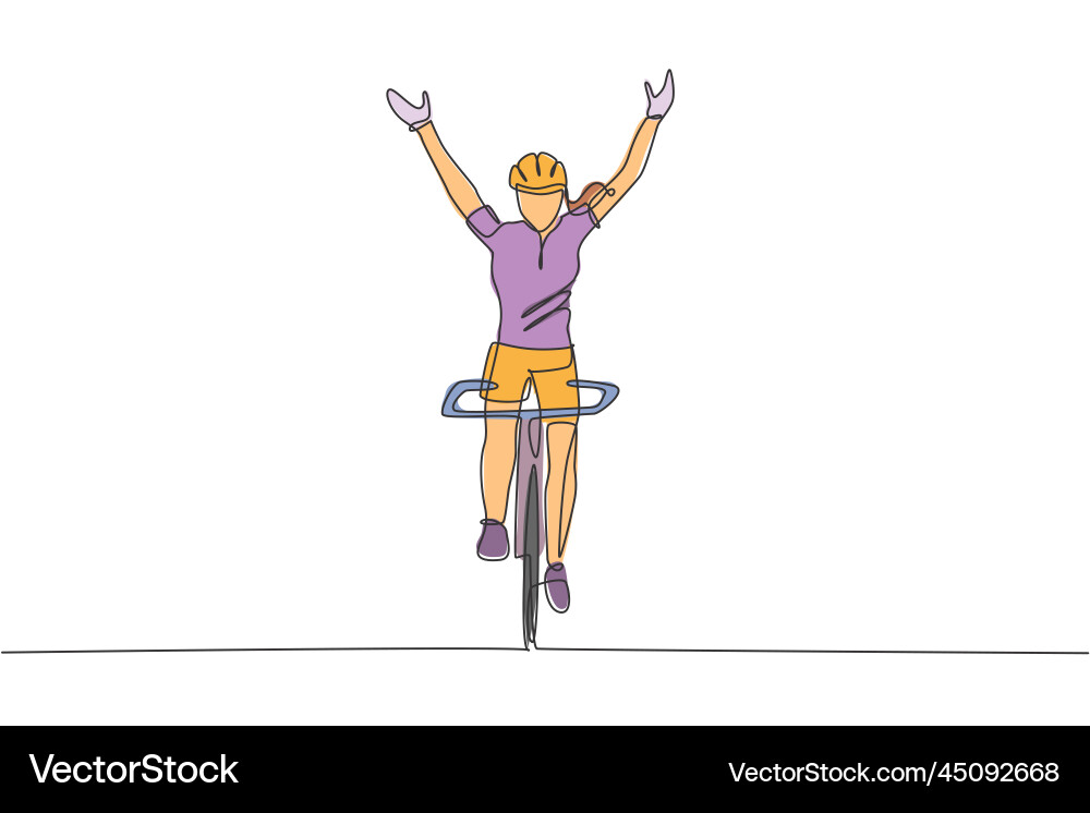 Agile Cyclist - Continuous Line Art vector image