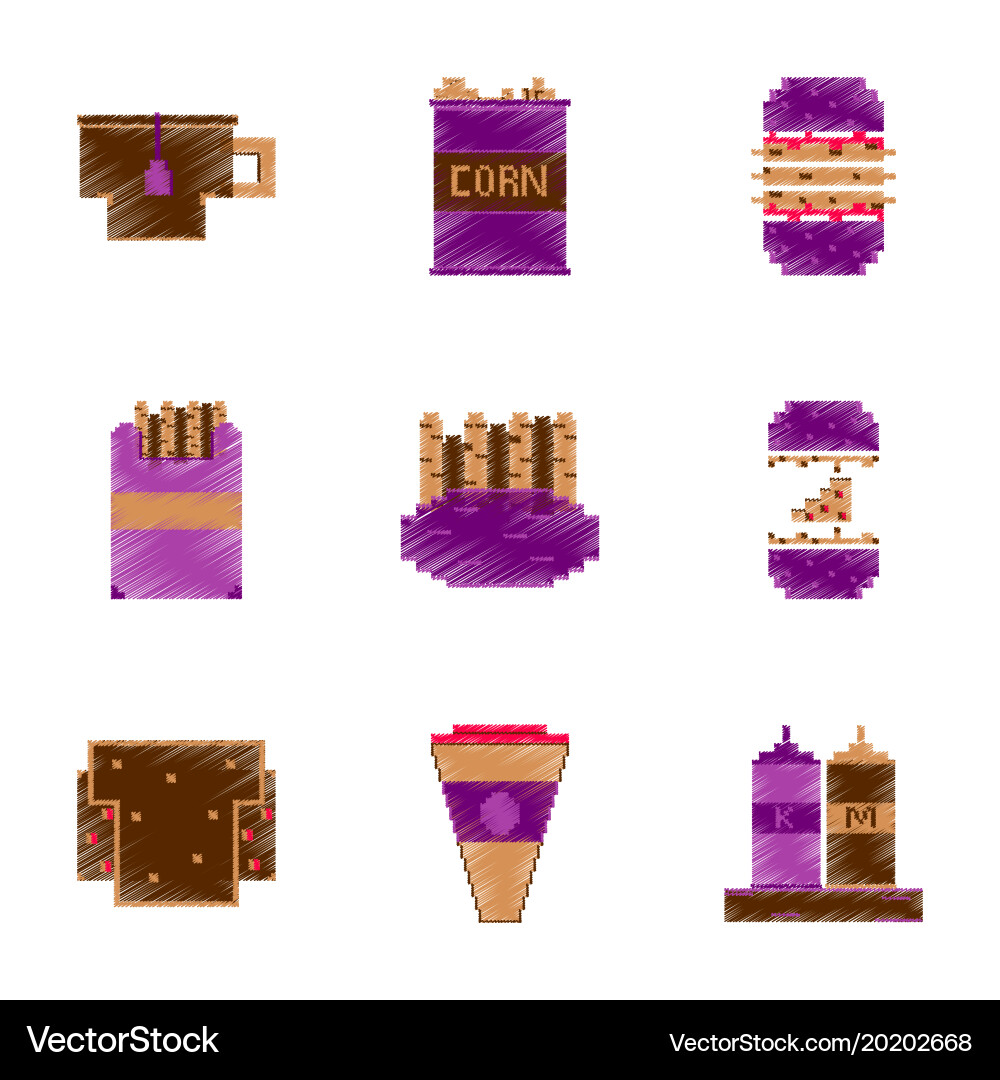 Assembly of flat shading style pixel icon fast Vector Image