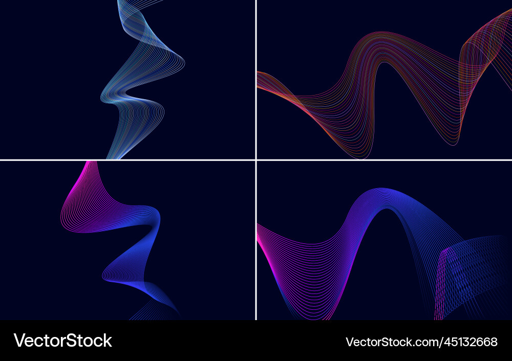Collection of geometric minimal lines pattern set Vector Image