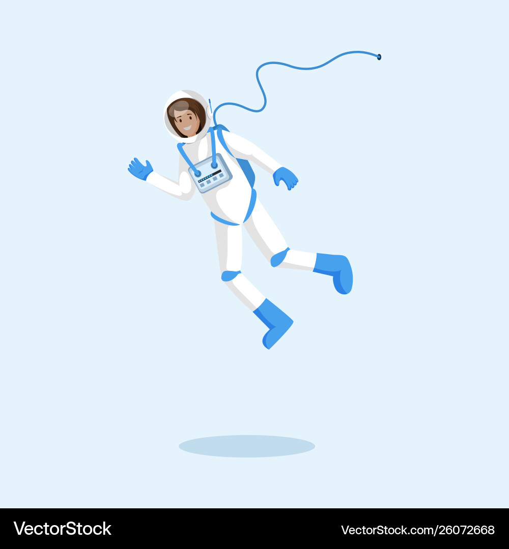 Cosmonaut in spacesuit floating Vector Image