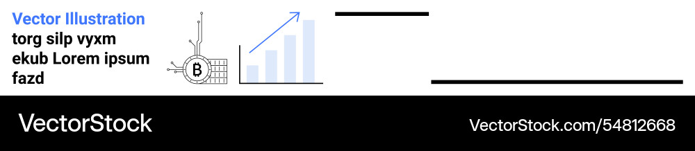 Cryptocurrency and blockchain growth chart Cryptocurrency and blockchain growth chart vector image