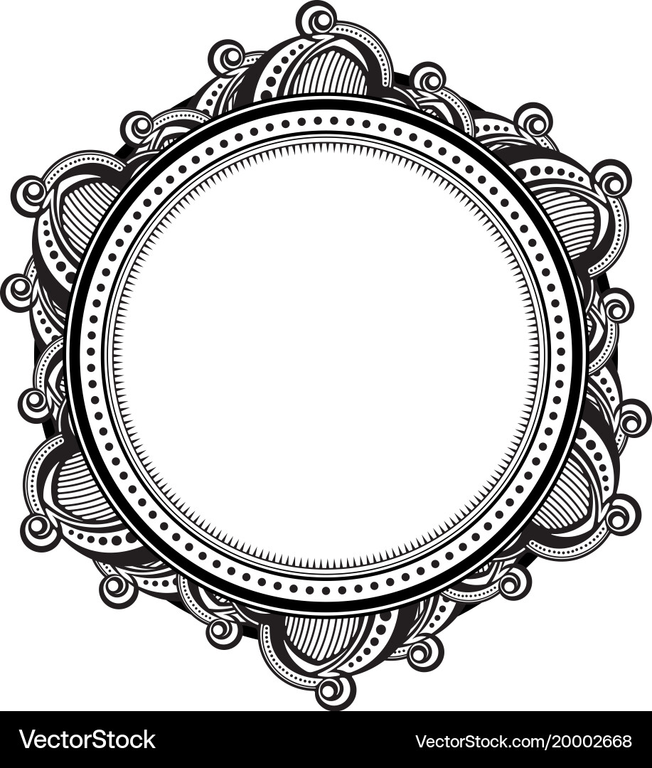 Decorative unusual round frame with empty place vector image