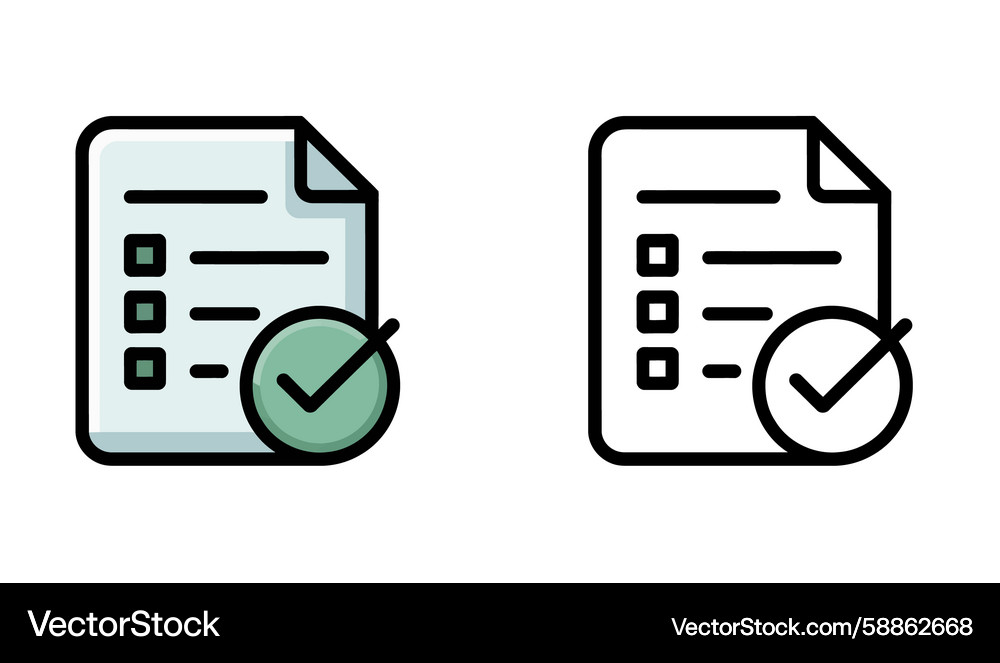 Document checklist with approval checkmark Vector Image