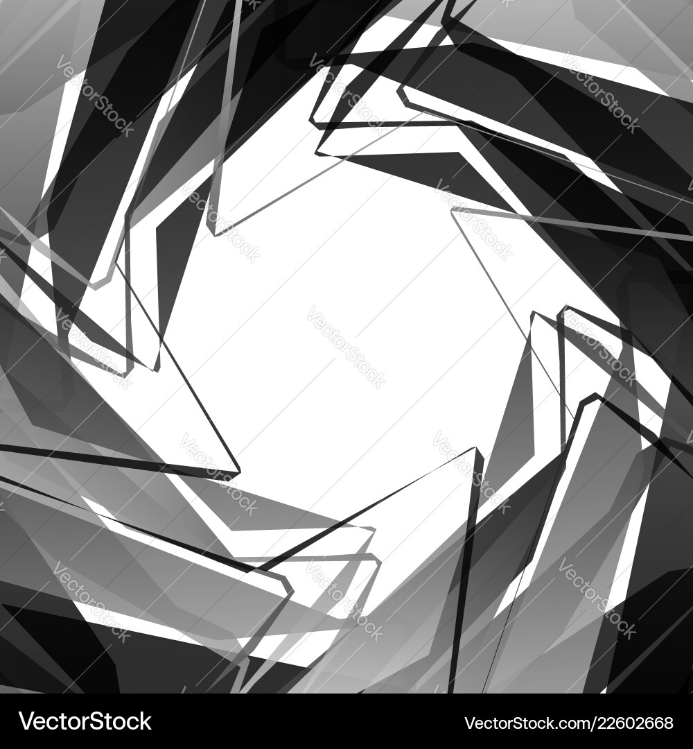 Edgy angular monochrome geometric element Edgy angular monochrome geometric element vector image