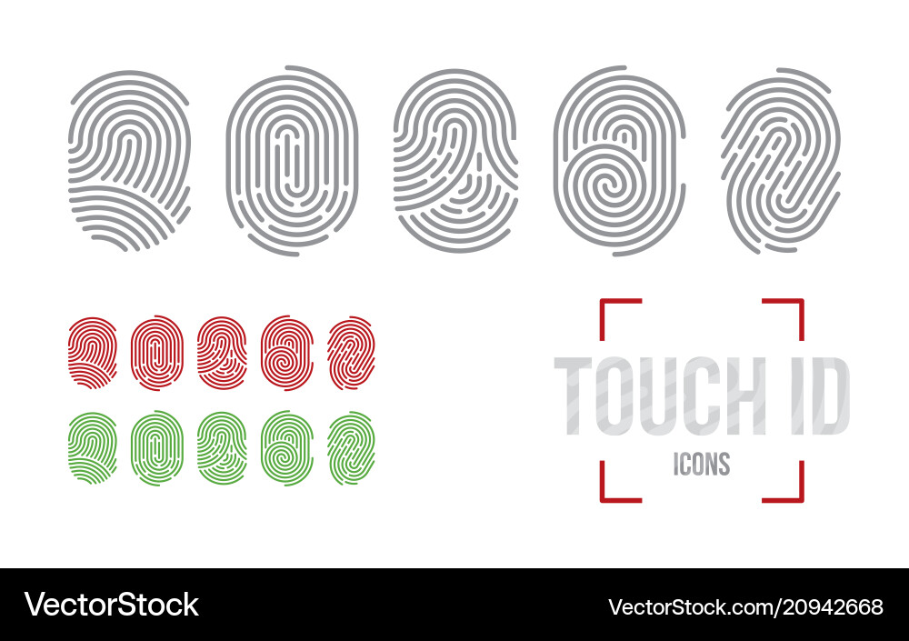 Fingerprint ID Icons - Secure Authentication vector image