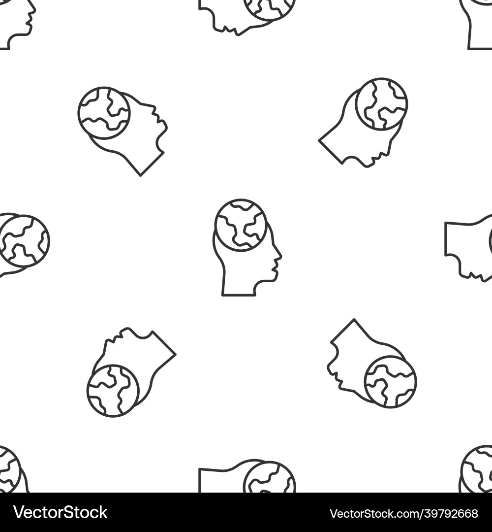 Grey line learning foreign languages icon isolated Vector Image