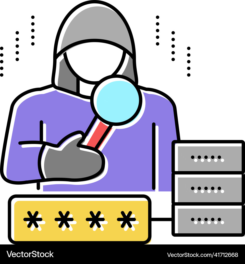 Hacker digital thief color icon Hacker digital thief color icon vector image