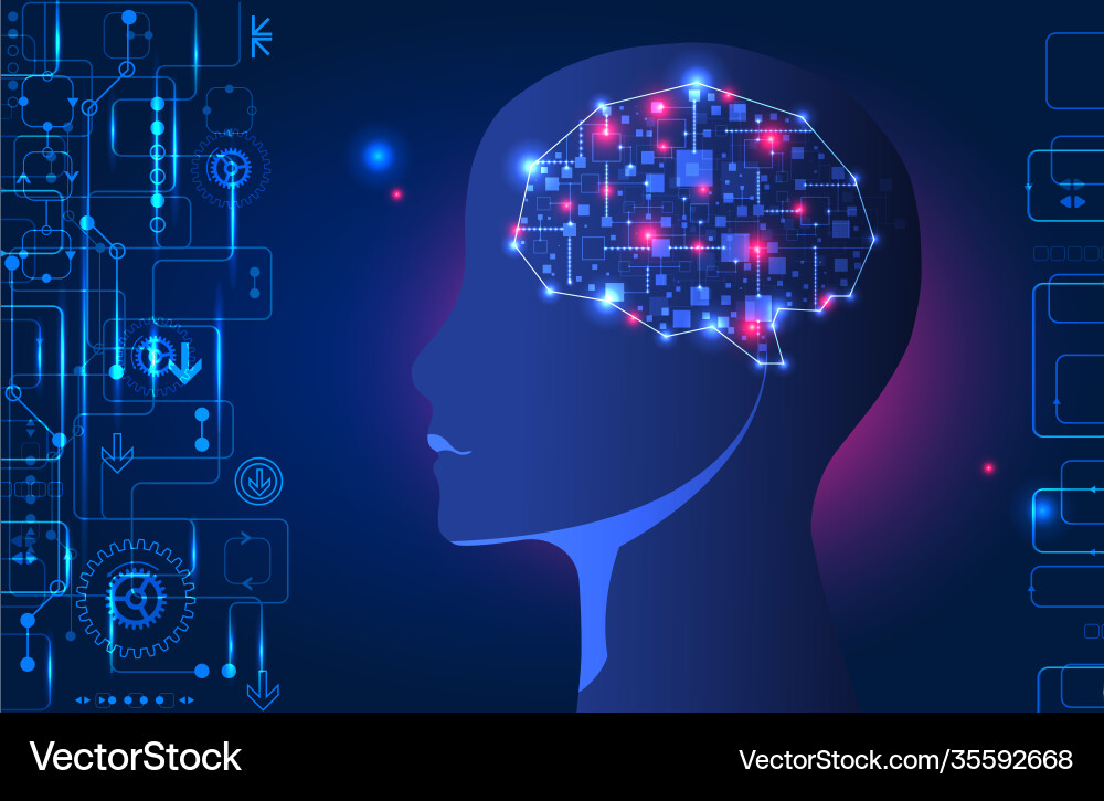 Künstliche Intelligenz Konzepttechnologie Künstliche Intelligenz Konzepttechnologie vektorbild