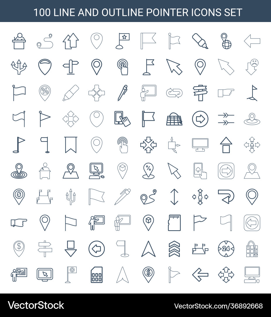 Pointer icons vector image