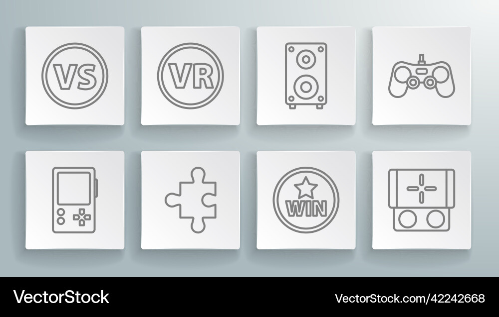 Set line portable video game console virtual Set line portable video game console virtual Vector Image