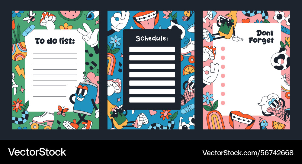 Set of retro to do lists designs templates Vector Image