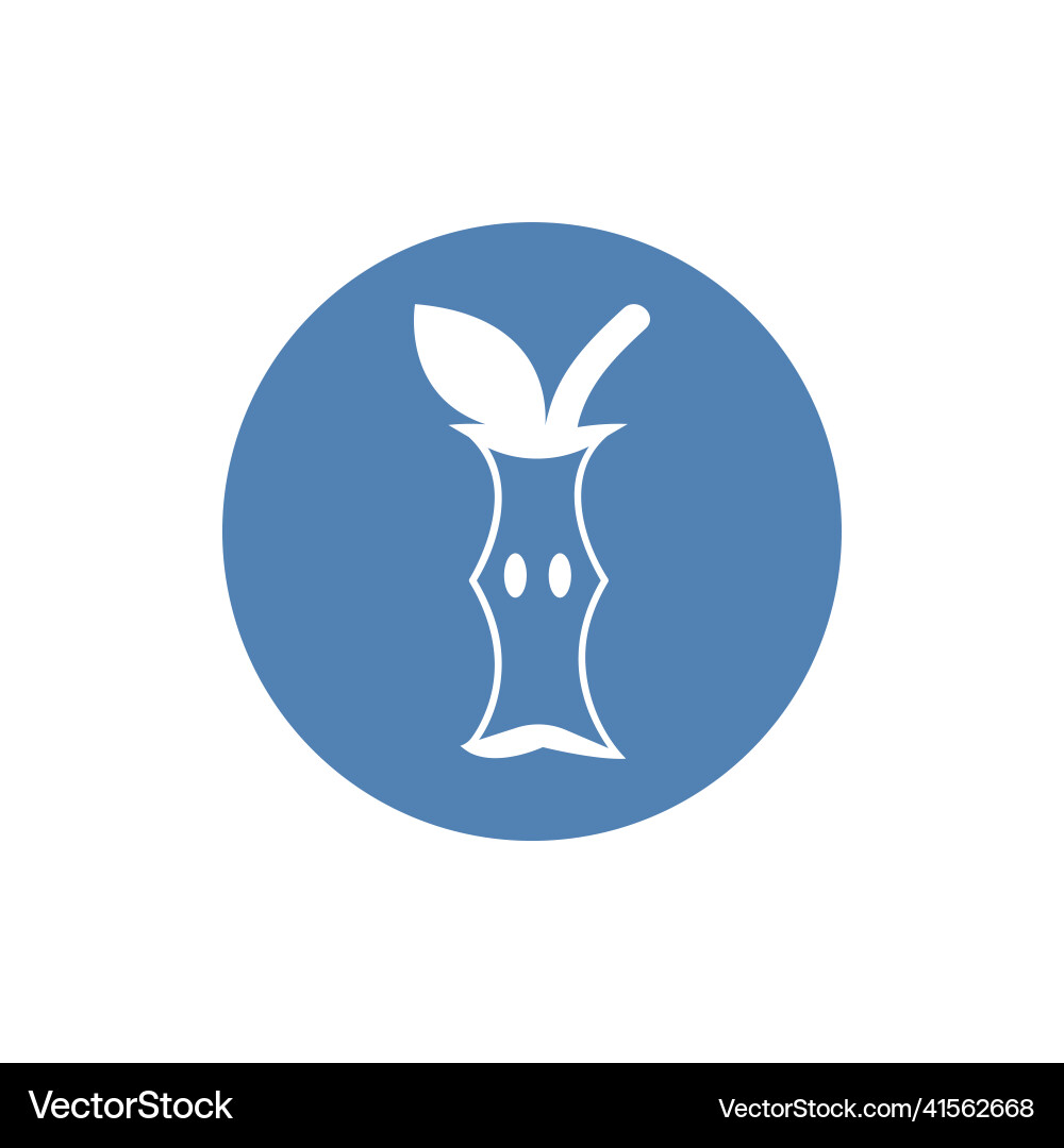 Stub of apple icon in black style isolated Vector Image