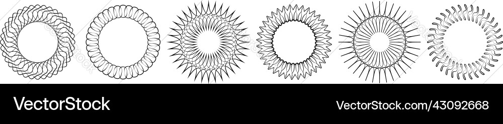 Thin line round circular mandala motif pattern Thin line round circular mandala motif pattern vector image