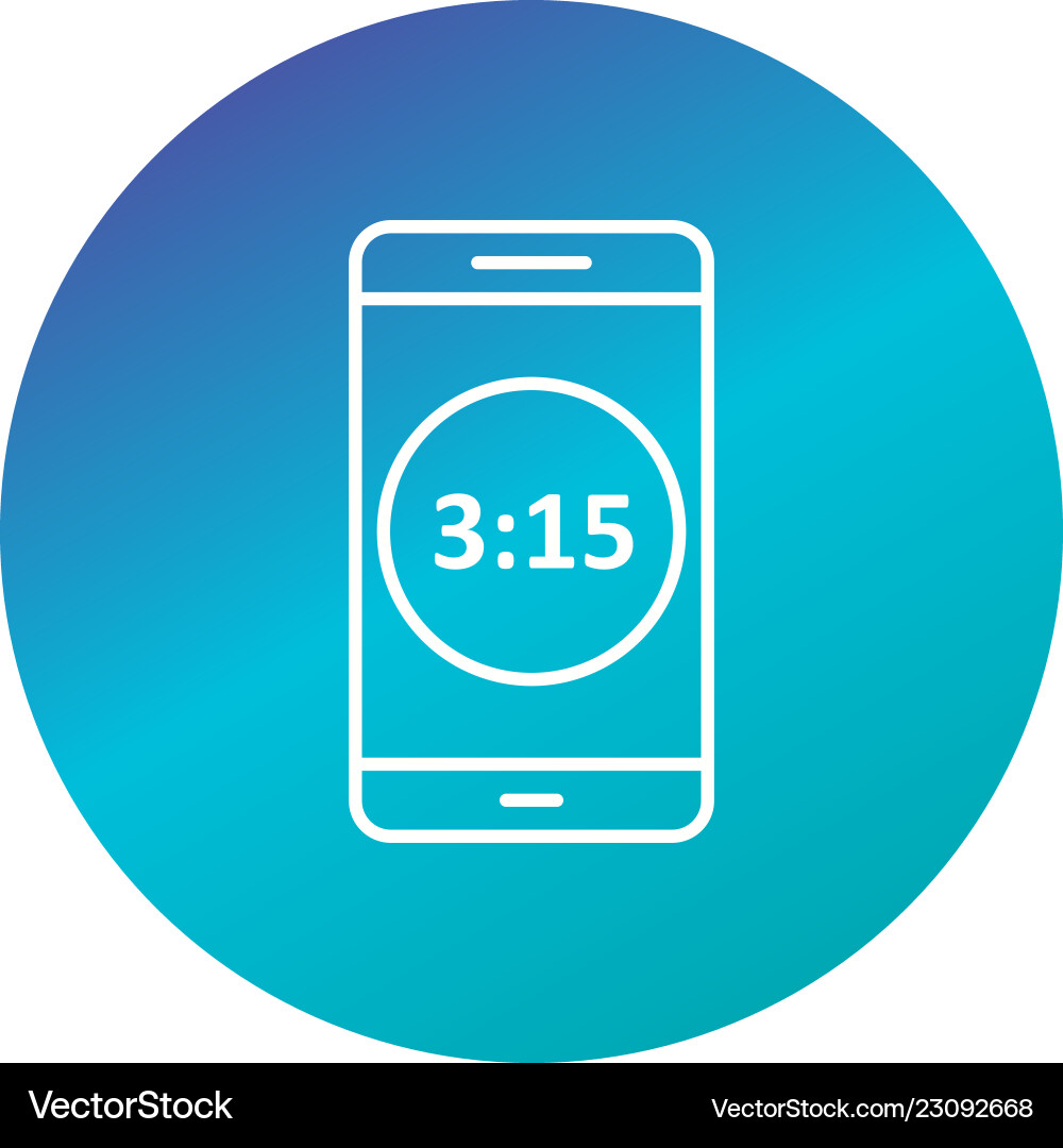 Time display mobile application icon vector image