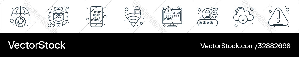 Web security line icons linear set quality Web security line icons linear set quality vector image