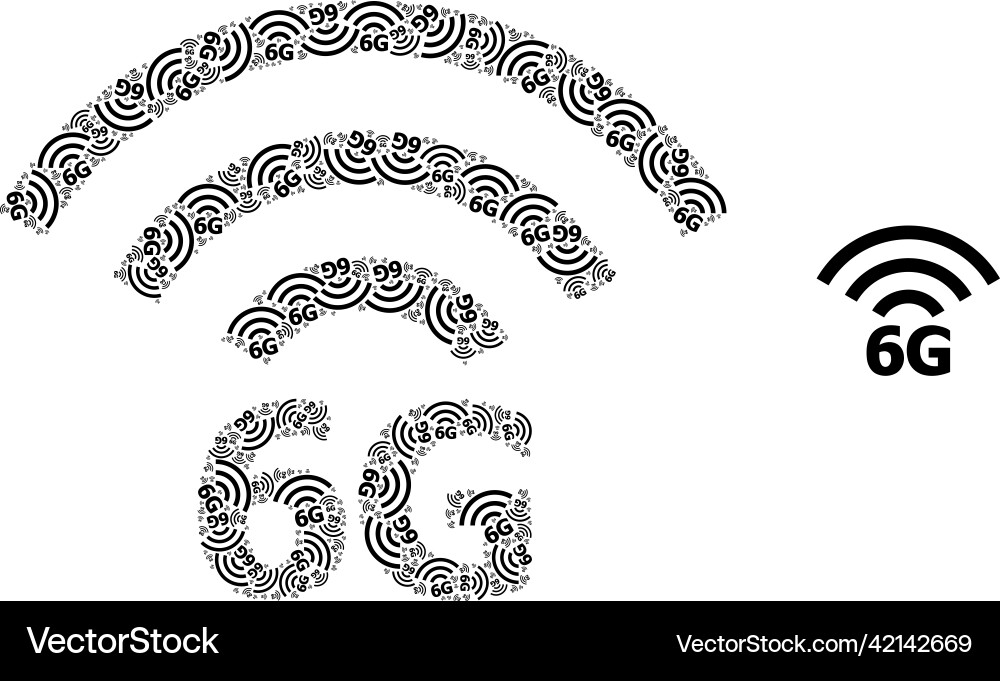6g radio source recursive composition 6g radio source recursive composition vector image