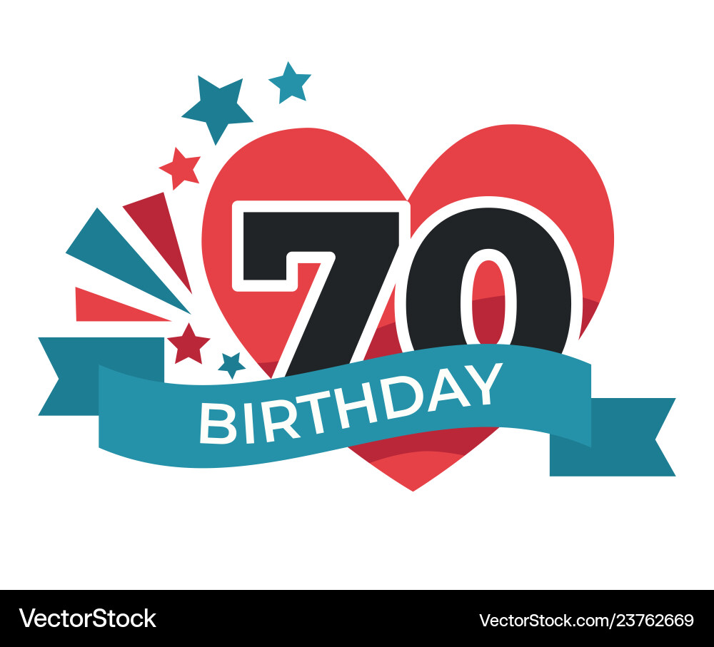 70 birthday anniversary celebration festive 70 birthday anniversary celebration festive vector image