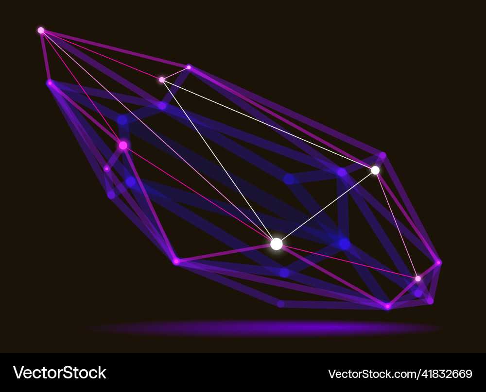 Abstract 3d mesh shape dots connected with lines Abstract 3d mesh shape dots connected with lines Vector Image