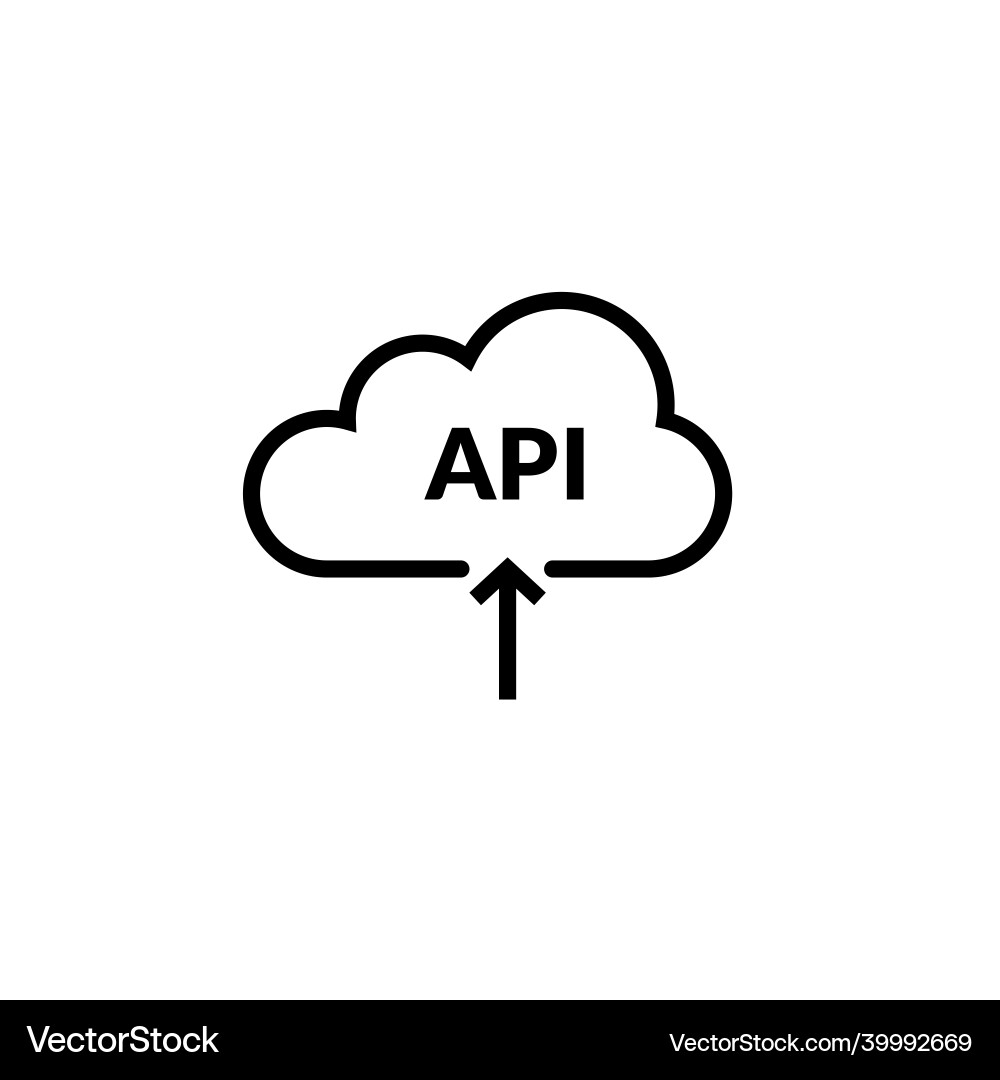 Api cloud integration icon data process flat Api cloud integration icon data process flat vector image