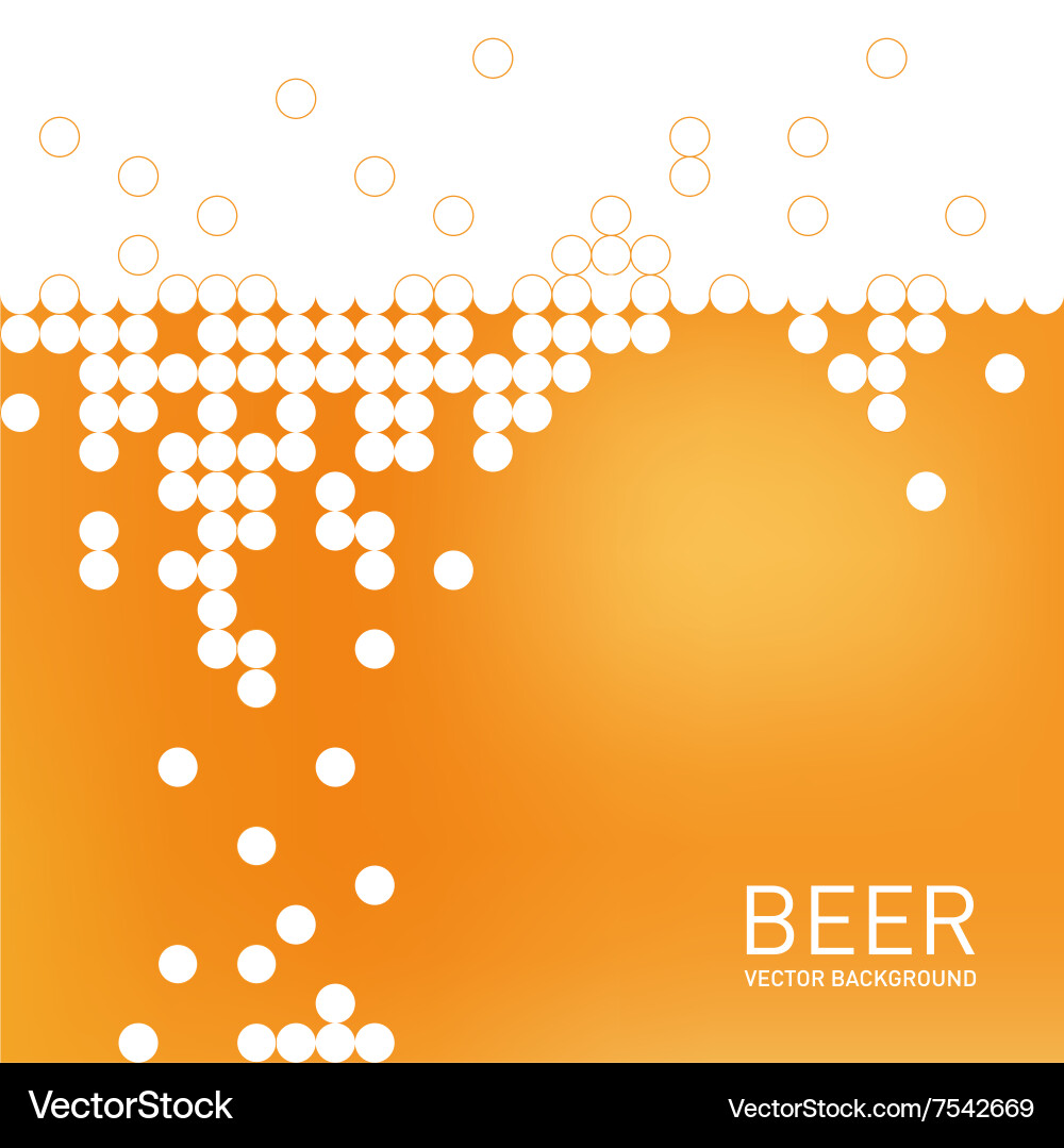 Beer Foam Background - Bubbles & Liquid Vector Image