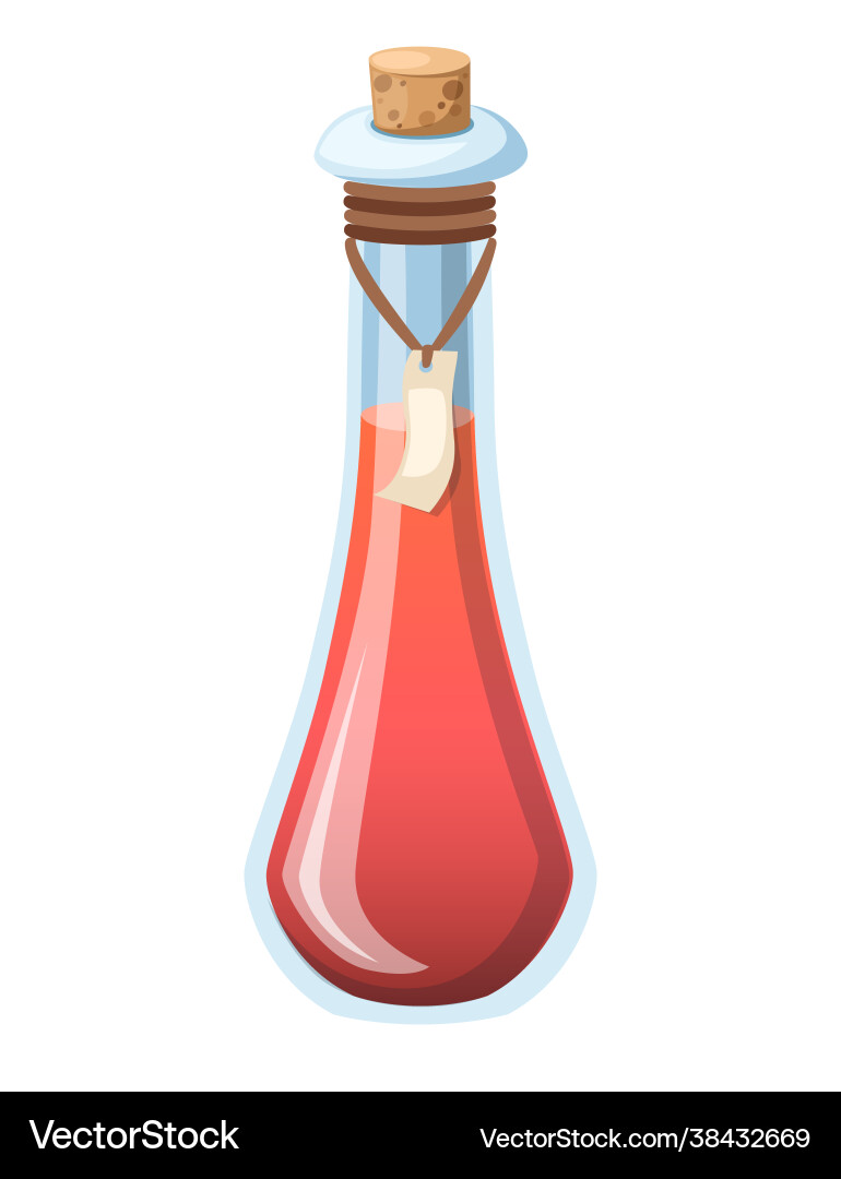 Bottle with potion game icon magic elixir red Bottle with potion game icon magic elixir red Vector Image