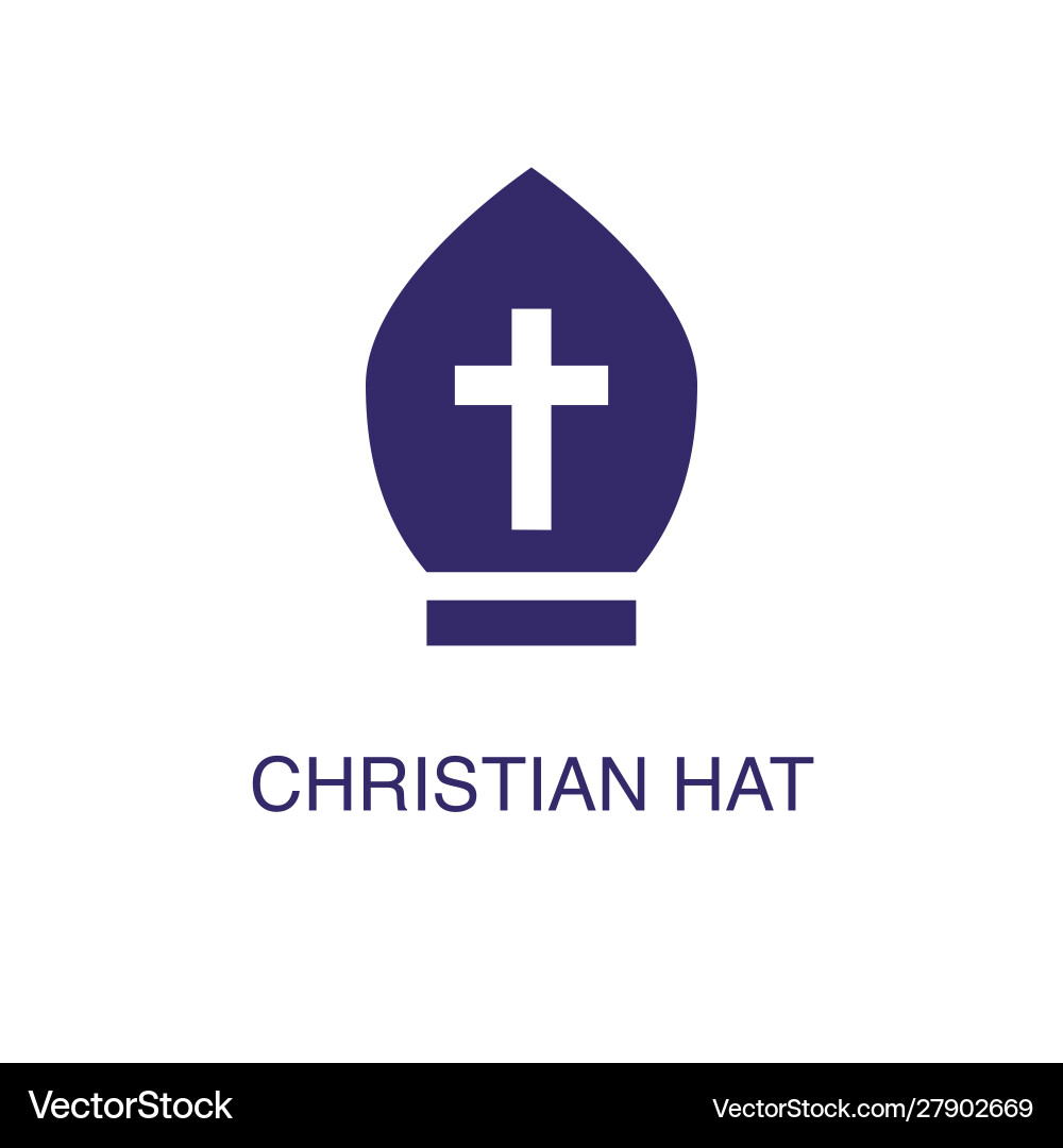 Christian hat element in flat simple style Vector Image