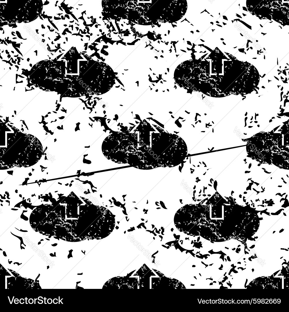 Cloud upload pattern grunge monochrome Vector Image