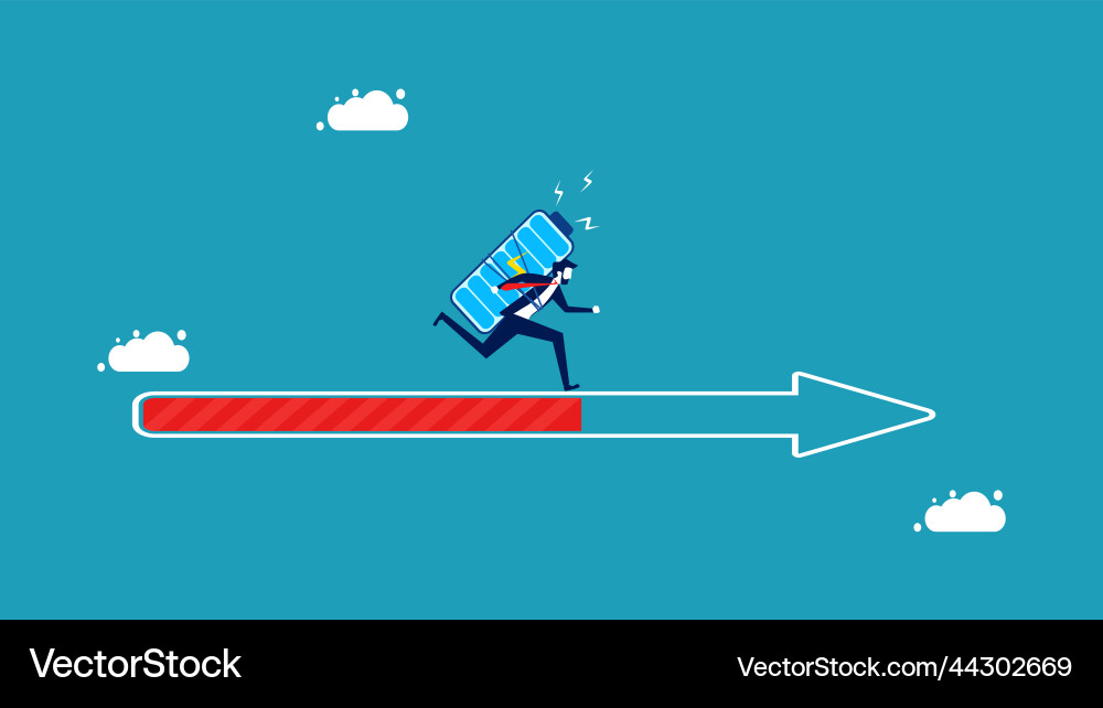 Commitment to mission for progress businessman Commitment to mission for progress businessman Vector Image