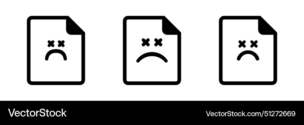 Corrupted file icon failed document with error vector image