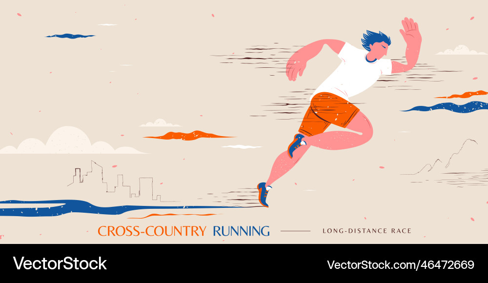 Cross-country running event Vector Image