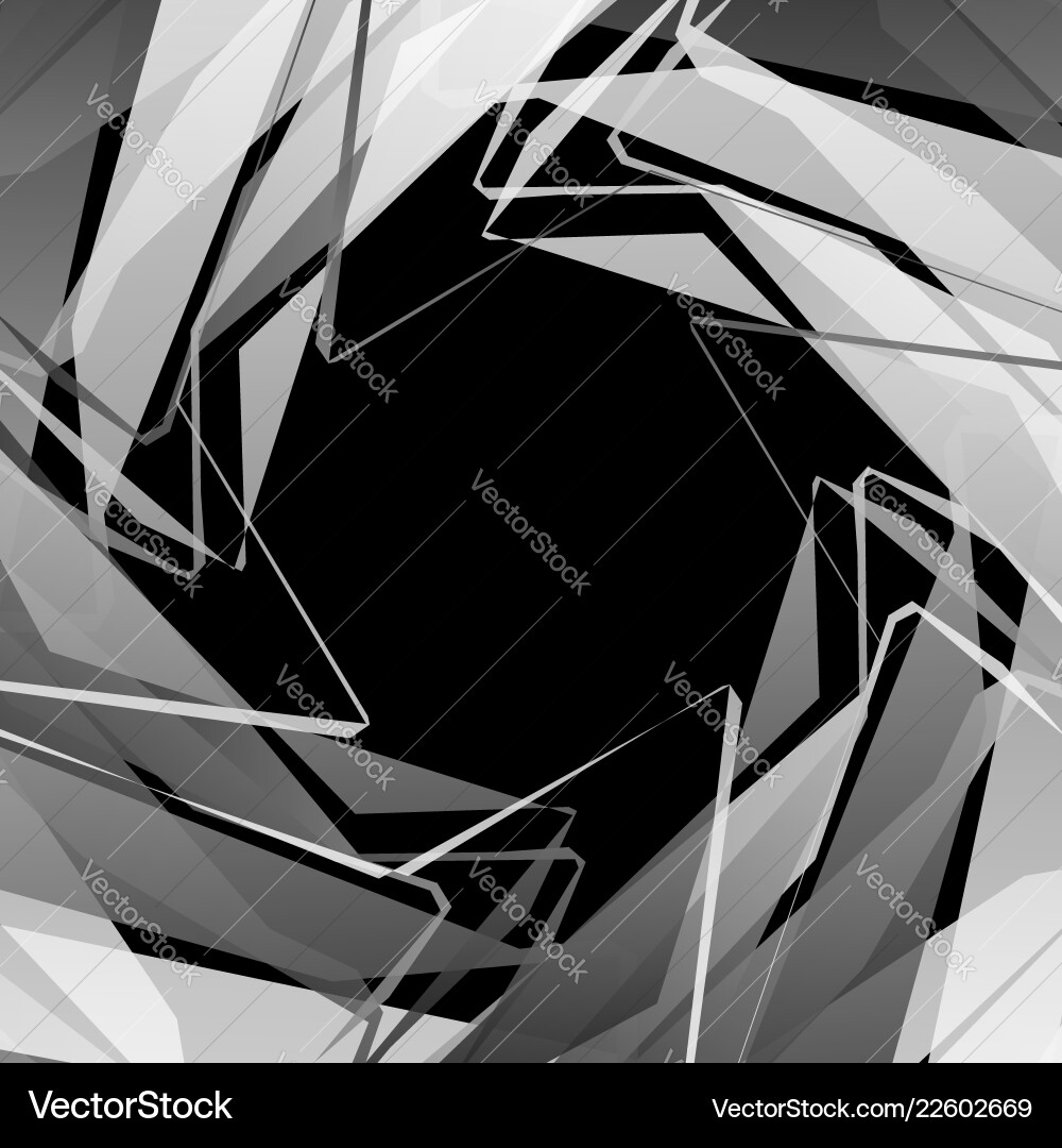 Edgy angular monochrome geometric element Edgy angular monochrome geometric element vector image
